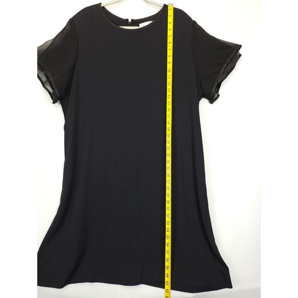 Jeffrey & Dara Dress Tie Back Sheer Short Sleeve Women 22 Black Modest Capsule - Picture 3 of 11